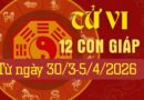 Tử vi tuần mới từ ngày 30/3-5/4/26 của 12 con giáp