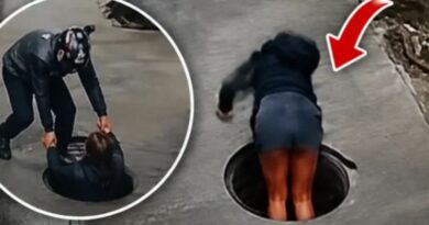 VIDEO: Cô gái ‘biến mất’ dưới lòng đường sau khi giẫm vào nắp hố ga