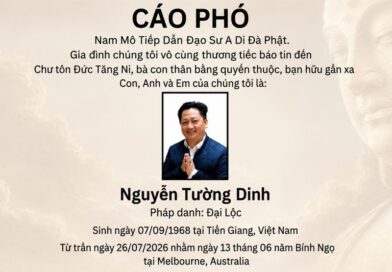 CÁO PHÓ: Nguyễn Tường Dinh, Pháp danh Đại Lộc –Hưởng dương 59 tuổi