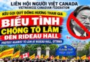 KHẨN: Biểu Tình Đòi Tự Do, Dân Chủ Và Nhân Quyền Cho Việt Nam @10g30 24/9/26 Trước Rideau Hall, Ottawa, Canada