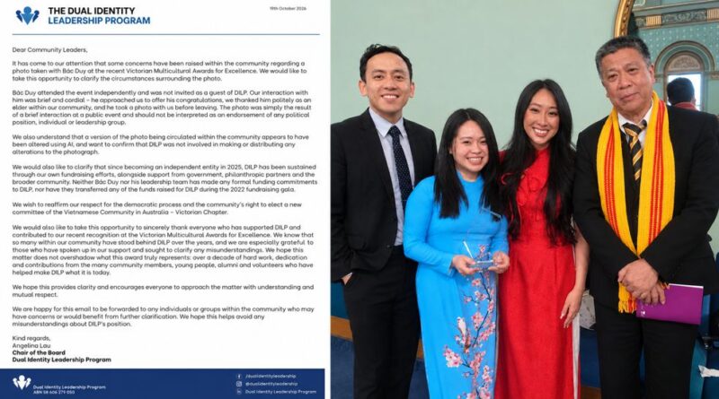 DILP Leadership Group Statement Regarding The Photo Taken with Mr Nguyen Quang Duy