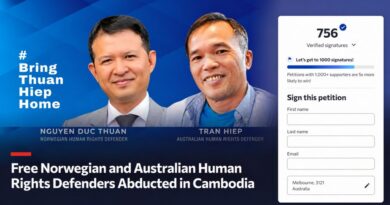 Urge Vietnamese government to release Norwegian and Australian human rights defenders abducted in Cambodia Urge Vietnamese government to release Norwegian and Australian human rights defenders abducted in Cambodia